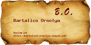 Bartalics Orsolya névjegykártya